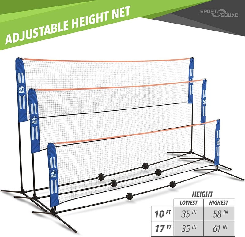 JOOLA HIT MIT Adjustable Height Portable Badminton Net Set - Competition Multi Sport Indoor or Outdoor Net for Playing Pickleball, Kids Volleyball, Soccer Tennis, Lawn Tennis - Easy and Fast Assembly - Image 2